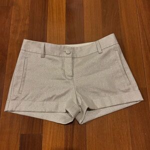 Express Champagne and Gold Metallic Shimmer Shorts Tailored Cuff Size 0